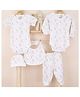Mom's Home Organic Cotton Pack Of 2 Full Sleeves Bunnies Printed Coordinating Onesies & Leggings With Cap & Bib Set - White