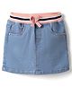 Babyhug Denim Mid Thigh Washed Skirts -Light Blue