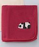 Babyhug Terry Cotton Woven Towel with Panda Embroidery L 101 x B 50 cm - Dark Red