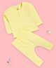The Mom Store Cotton Knit Full Sleeves Solid Jhabla & Pajama Set - Yellow