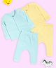 The Mom Store Cotton Knit Pack Of 2 Full Sleeves Solid Jhablas & Coordinating Pajamas Set - Yellow & Blue