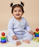 The Mom Store Cotton Knit Full Sleeves Solid Jhabla & Pajama Set - Lavender