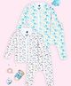 The Mom Store Cotton Knit Pack Of 2 Full Sleeves Animals & Rainbows Printed Shirts & Pajamas Set - Multi Color