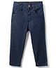 Babyhug Cotton Denim Full Length Washed Jeans With Stretch - Navy Blue