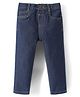 Babyhug Full Length Washed Denim Jeans With Stretch - Navy Blue