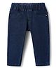 Babyhug Full Length Solid Color Denim Jeggings With Stretch - Navy Blue
