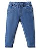 Babyhug Full Length Solid Color Denim Jeggings With Stretch - Blue