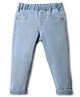 Babyhug Full Length Solid Color Denim Jeggings With Stretch - Light Blue