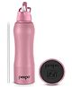 Pexpo Belly Stainless Steel Water Bottle with Straw Lid Sipper Cap, 750 ml, Rosy Brown|Fast Cooling |Single Wall| Easy Grip | Home, Office, Gym, School, Yoga, Trekking, Men, Women & Kids