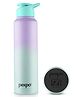 Pexpo Craft Pro Stainless Steel Sports/Fridge Water Bottle with Sipper Cap, Purple-Green Ombre | Eco friendly | BPA Free - 1000 ml