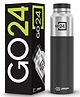GO24 Crown Fast Fridge Cooling Stainless Steel Water Bottle, Leakproof, 950ml, Silver - Knight Black