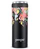 Pexpo Crypto Hot & Cold Stainless Steel Water Bottle |Vacuum Insulated Flask|ISI Certified |500 ml, Black-Flower Print| Office | Home |Gym|Adults