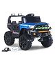 Battery Operated Ride On Jeep with Music & LED Headlight Openable Doors| Wide Comfortable Seat| Forward & Reverse Drive| Rechargeable Battery| Remote Control - Blue