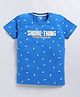 Kidcity Soft Cotton Sinker Half Sleeves Shark Printed T-Shirt - Light Sul Blue