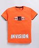 Kidcity Soft Cotton Sinker Half Sleeves Urban Style Invision Graphic T-Shirt - Orange