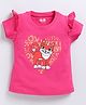 Kidcity Soft Cotton Sinker Half Sleeves Cat Printed Top - Red