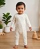 My Milestones Cotton Full Sleeves Floral Printed Bio Washed Romper - Off White