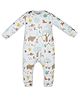 My Milestones Bio-Wash 100% Cotton Baby Boy Woodland Wonder Print Romper - White