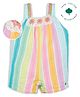 My Milestones Seer Sucker Sleeveless Floral Crochet & Striped Jumpsuit - Multi Colour