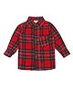 Little Ginnie Woolen Full Sleeves Checked Shirt - Red & Blue