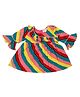 Little Ginnie Cotton Three Fourth Bell Sleeves Leheriya Printed Dress - Multi Colour