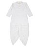 Little Ginnie Cotton Full Sleeves Solid Kurta & Dhoti Set - White