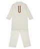 Little Ginnie Cotton Full Sleeves Gota Lace Embellished Kurta Pyjama Set - White