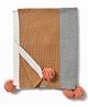 Mi Arcus 100% Cotton Lightweight Knitted Cool Blanket With Pom Pom 0-12 M - Multicolor