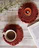 Sarmaya Handmade Macrame Brown Table Coasters - Set of 2