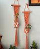 Sarmaya Peach Macrame Plant holder - Set of 2