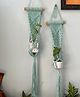 Sarmaya Aqua Blue Macrame Plant holder - Set of 2