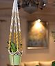 Sarmaya Yellow Web Macrame Plant holder