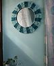 Sarmaya Handmade Macrame Aqua-Teal Mirror