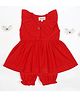 Little Ginnie Cotton Sleeveless Solid Dress & Bloomer Set - Red