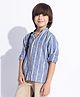 Taffykids Linen Full Sleeves Striped Shirt - Blue & White