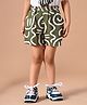 MoMaa Rayon Abstract Printed Shorts - Olive Green
