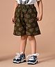 MoMaa Pure Cotton Elephant Motifs Printed Shorts - Green