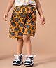 MoMaa  Pure Cotton Elephant Motifs Printed Shorts - Mustard