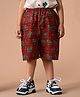 MoMaa  Pure Cotton Elephant Motifs Printed Shorts - Red