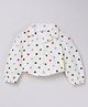 Taffykids Full Puffed Sleeves Polka Dots Printed Crop Shirt - White & Multi Colour