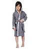 Rangoli Bamboo Full Sleeves Floral Printed Ultra Soft Bath Robe With Attached Adjustable Belt - Dark Grey
