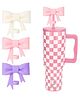 House of Quirk Silicone Straw Covers Cap Compatible with Tumbler Set of 3 Bow - Multicolor
