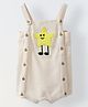 Spunkies  Knit Sleeveless Star Patch Detailed Rompers - Off White