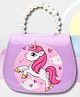 Asthetika Unicorn Designed Pearls Embellished Sling Bag - Purple