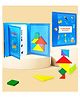 VGRASSP Wooden Tangram Puzzle Toy For Kids With 100+ Challenges - Montessori Magnetic STEM Toy for Shape Recognition, Logical Thinking - Educational Brain Game - Color May Vary