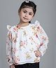 Mini & Ming Georgette Full Sleeves Floral Printed Top - Off White