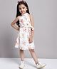 Mini & Ming Georgette Sleeveless Floral Printed Dress - Off White