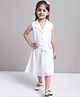Mini & Ming Georgette Sleeveless Solid Dress - White