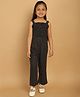 Mini & Ming Rayon Sleeveless Polka Dots Printed Jumpsuit - Black