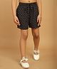 Mini & Ming Rayon Polka Dots Printed Shorts - Black